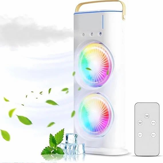 portable double ended mist spray fan for summer room cooling USB rechargeable mini AC